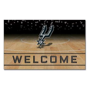 Imagem de FANMATS Tapete de porta de borracha San Antonio Spurs 21966 Team Color Crumb Rubber