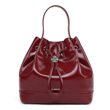 Imagem de LA'FESTIN Bolsa pequena de couro para mulheres: bolsas de ombro pretas bolsa transversal, Vermelho - 1