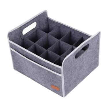 Imagem de Fenteer Caixa de armazenamento para 12 garrafas, sacola para garrafas de bebidas, organizador de Natal, amantes de vinho, porta-vinhos dobrável para