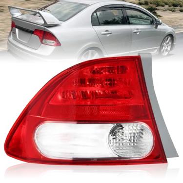 Imagem de Boine Luz traseira do lado esquerdo do motorista compatível com Honda Civic 4 portas Sedan híbrido 2009 2010 2011 Luzes traseiras de freio 33551SNAA51 HO2818138 (lado esquerdo do motorista)