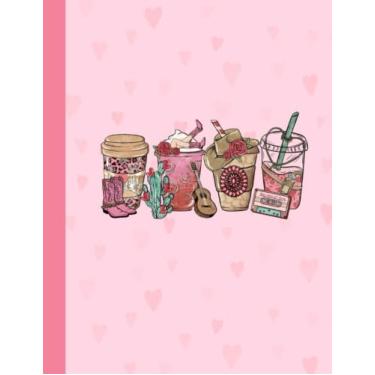 Imagem de Coffee western valentine: Happy Valentine's Day Journal Notebook College Ruled | 8.5 x 11 in 100 Pages for Love Notes and Memories | Card Alternative for Valentine's Day