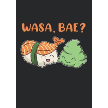Imagem de Notizbuch A5 kariert mit Softcover Design: Sushi Wasabi Wasa, bae? Japan Kawaii Sushi Fan: 120 karierte DIN A5 Seiten