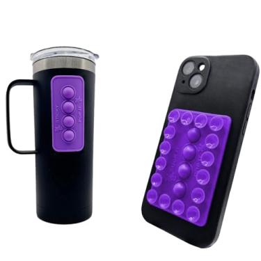 Imagem de Suck It Pop It - Aderência adesiva para telefone compatível com iPhone, Android - Suporte de telefone com ventosa para selfie, vídeos - cola no espelho e na janela do carro - Brinquedo Bubble Fidget
