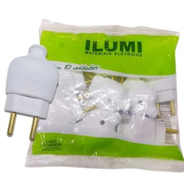 Imagem de Plug Macho com 2 Pinos Tomada 20a com Prensa Cabo para Extensão Branco