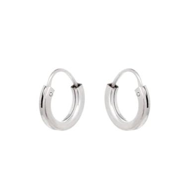 Imagem de Argola de Prata 925 Fio Quadrado 1,2 cm – Elegante e Versátil para Uso Masculino e Feminino Prata Original