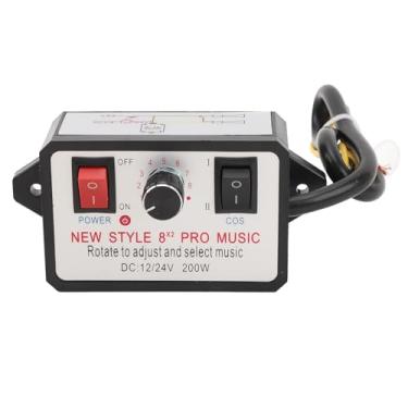 Imagem de Controlador de Chifre de Carro, Controlador de Buzina de Carro 16 Efeito Sonoro Ajustável DC 12V 24V Tone Duplo Unidade de Controlador de Chifre para Motocicletas Carros Iates