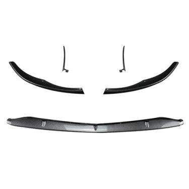 Imagem de Carro pára-choque dianteiro lábio difusor spoiler compatível para Mercedes-Benz C-class W205 C205 S205 C63 AMG 2015-2022 preto brilhante body kits tuning(Carbon Look)