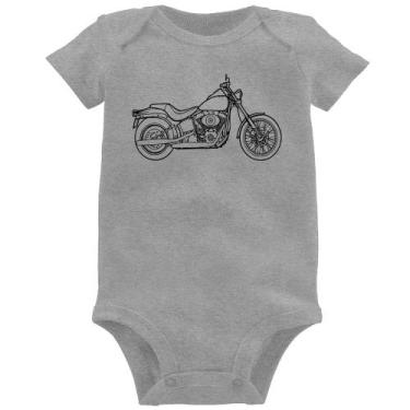 Imagem de Body Bebê Moto Custom - Foca na Moda, Cinza, GG