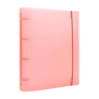 Imagem de BAOFALI Capa para fichário A4 com 4 argolas, transparente, PVC macio para notebook recarregável, com superfície fosca para armazenamento de carimbos e matrizes (cor laranja)