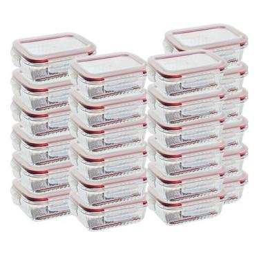 Imagem de Kit 24 Potes Vidro Hermético Canelado Marmita Fitness 640ml - Belo Vid