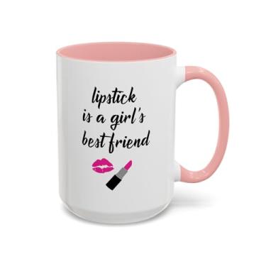 Imagem de Caneca de café de batom, caneca fofa para amantes de maquiagem, presente para namorada, caneca de amante de café, presente atrevido para ela