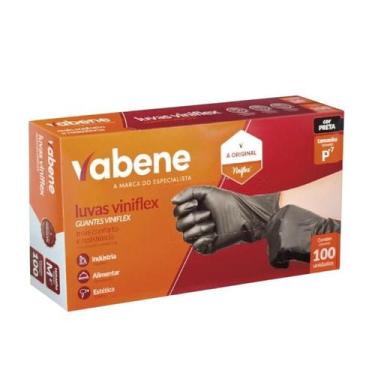 Imagem de Luva viniflex tam p com 100un cor preta vabene
