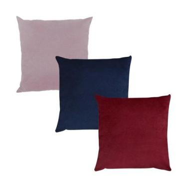 Imagem de Kit 3 Capas para Almofada em Veludo Liso Quadrada 60x60 - Díspar Desig