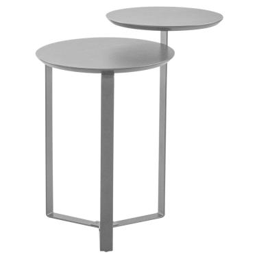 Imagem de Mesa Lateral Industrial Chanfrada Artesano 44 cm (Largura) 2 Tampos MDP Nero (Preto) Pé...