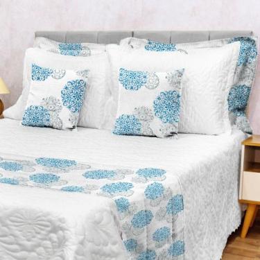 Imagem de Kit 5 Peças Decoração Sala Peseira Queen Piquet Cama Posta Luxo - Dryk