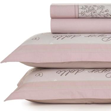 Imagem de Jogo de Cama Infantil Tamanho Casal Karsten Percal 200 Fios 100% Algodão Dobra Feita Estampado Kids (Bia - Meninas Rosa)
