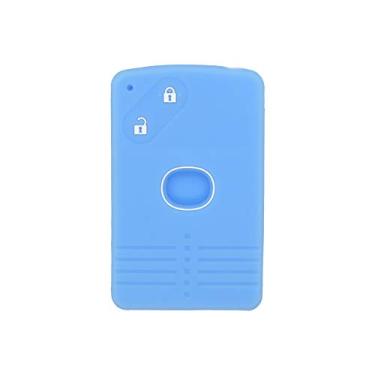 Imagem de SEGADEN Capa protetora de silicone para capa protetora compatível com MAZDA 2 botões Smart Card Remote Key Fob CV4532 Azul claro