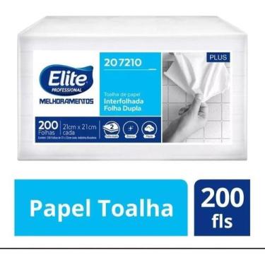 Imagem de Elite Professional Plus Papel Toalha Interfolhado Folha Dupla 200 Folh