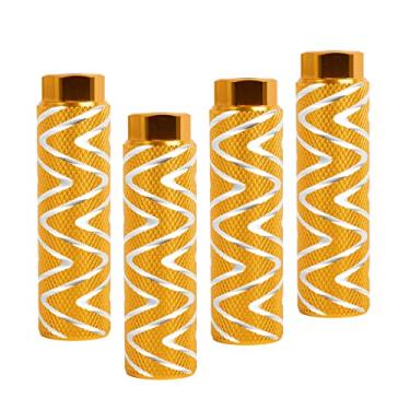 Imagem de KINSPORY 4 pinos de bicicleta para eixos de 0,9 cm, pinos de bicicleta antiderrapantes de liga de alumínio BMX para bancos traseiros de mountain bike, suportes para pedais de acrobacias traseiras de