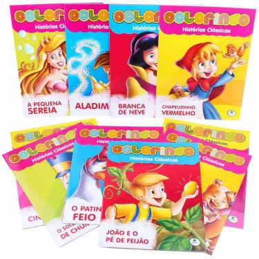 Imagem de Kit 10 Livros Colorindo Histórias Clássicas Com Seus Personagens favoritos - Brasileitura