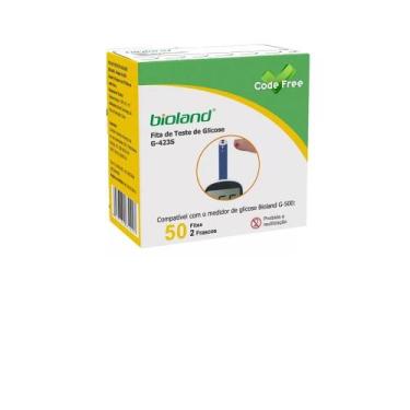 Imagem de Tiras Fitas Medidor Glicemia Bioland G423s Caixa 50 Unidades