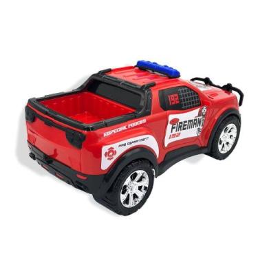 Imagem de Caminhonte bombeiro/ polícia brinquedo carro carrinho  - BS TOYS, Verm