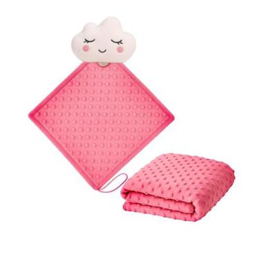 Imagem de Manta Cobertor Alto Relevo + Naninha com Pelucia para Bebê - Xukinha S