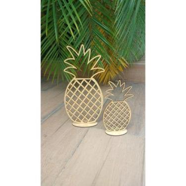 Imagem de Abacaxi Mdf Com Base Para Decoração  - 10 Unidades - Inova Artesanato