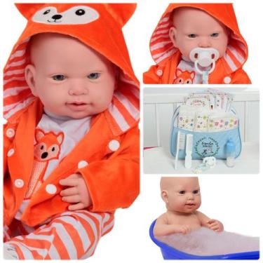 Imagem de Boneco Reborn Masculino Corpo De Silicone Roupa Raposinha - Cegonha Re