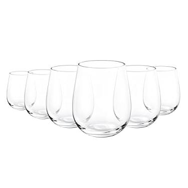 Imagem de Óculos de vinho sem haste acrílico transparente inquebrável 425 ml | Taças de vinho para ambientes internos e externos de plástico à prova de quebra | Seguro para lava-louças, livre de BPA, Clear, 6