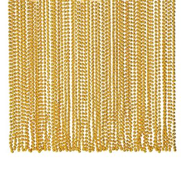 Imagem de Colares de contas douradas para festa (pacote com 72) contas de carnaval a granel, Mecklace, ótimo para artigos de festa com tema pirata, decorações de festa Gatsby, acessórios para loucos anos 20 e 1920 da 4E's Novelty