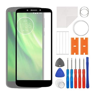 Imagem de SWARK Substituição da lente do painel externo de vidro frontal + OCA compatível com Moto G6 Play versão EUA XT1922-1-5, XT1922-10 e Moto E5 XT1920 (sem tela LCD e digitalizador de toque) com kit de
