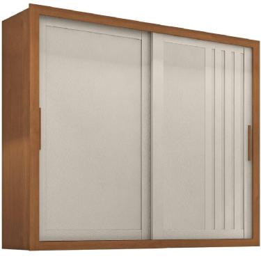 Imagem de Guarda Roupas Casal Ripado 2 Portas De Correr 4 Gavetas Trianon Zanzini Areia/madeirado