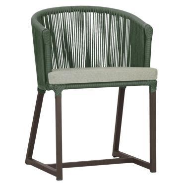 Imagem de Cadeira De Jantar Noronha Alumínio Marrom E3 Trama Original Verde