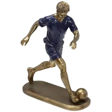 Imagem de Estatueta Decoração Jogador De Futebol Escultura Resina 24cm
