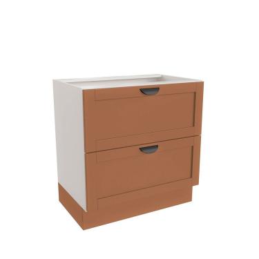 Imagem de Balcão 2 Gavetões 80cm Sem Tampo Arizona Cabecasa Madeiramadeira Branco Terracota