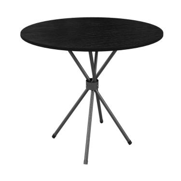 Imagem de Mesa Redonda Tampo 70cm Base Kelly Tubo 7-8 Ardósia Indiana -prata