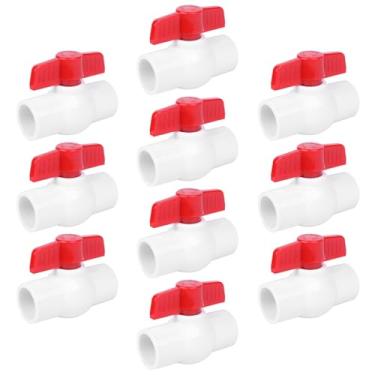 Imagem de YADIAN Pacote com 10 Válvula esférica de PVC, deslizamento de 9,5 cm, válvula de tubo de água de PVC SCH40, soquete de válvula de fechamento com alça T para projeto de água, piscina, bomba de esgoto