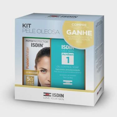 Imagem de Isdin Protetor Solar Facial Fusion Water Color Médio FPS50 50ML + Sabonete Em Barra Acniben 80G