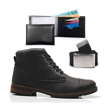 Imagem de Bota Masculina Com Carteira E Cinto Épico Coturno Moderno Casual Dia A Dia Confortavel
