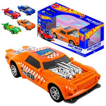 Imagem de Brinquedo Carrinho Hot Wheels Fast Racer Com Fricção Luzes E Som De Mo