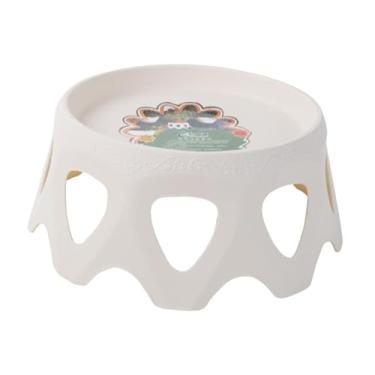 Imagem de Fenteer Vaso de flor stand staol stool riser bate -stand stand para em sala de estar externa em , Bege