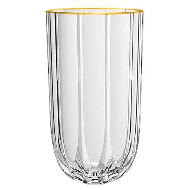 Imagem de Jogo de 6 copos altos Refinatto em cristal ecológico com borda dourada 400ml A13,5cm