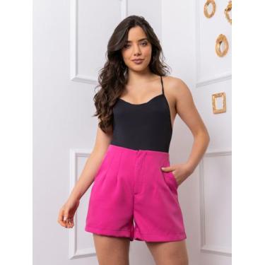 Imagem de Short alfaiataria rosa G - Glamur