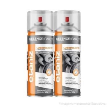 Imagem de Kit 2 Spray 300 Ml Lubrificante Desengripante Anticorrosivo - Etaniz