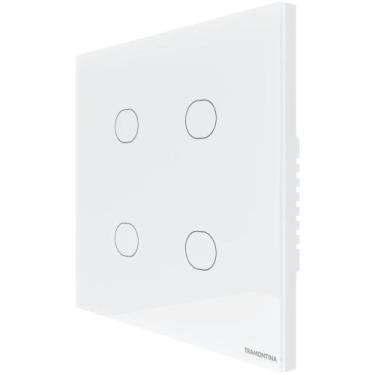 Imagem de Interruptor Touch Smart 4x4 Tramontina Branco com 4 Canais