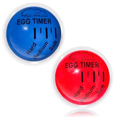 Imagem de Temporizador de ovos para ferver ovos, temporizador de caldeira de ovo que muda de cor que entra na água e informa quando os ovos estão prontos, livre de BPA (vermelho/azul, pacote com 2)