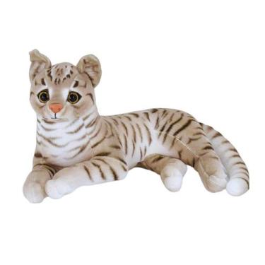 Imagem de Gato de Pelúcia Deitado Fofy Toys Marrom Macio e Antialérgico  Present