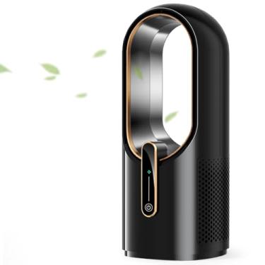 Imagem de Misby Ventilador de mesa, ventilador portátil sem pás de 11,8 polegadas, ventilador pequeno recarregável de escritório com bateria de 5000 mAh, 3 velocidades ajustáveis, controle de toque, fácil de