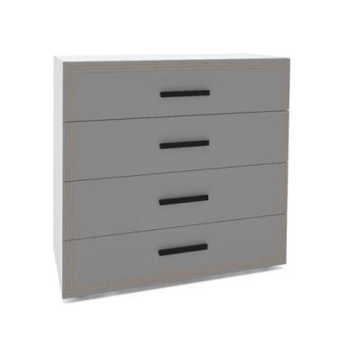 Imagem de Cômoda Valência 4 Gavetas Cinza e Branca - Modern